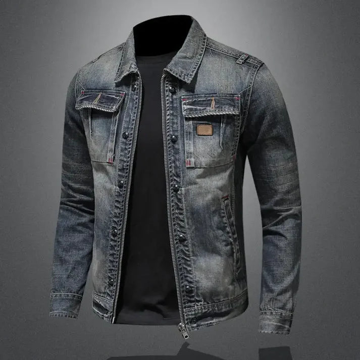 ALLENZO | VESTE EN JEAN RÉTRO