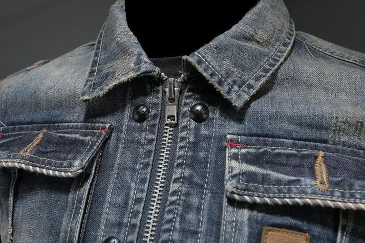 ALLENZO | VESTE EN JEAN RÉTRO